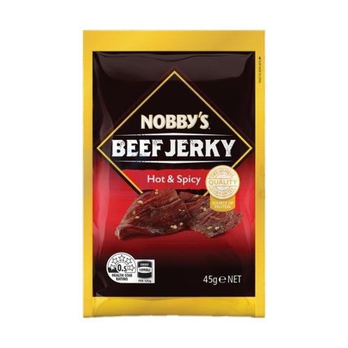 Nobby's Beef Jerky Hot & Spicy 45g